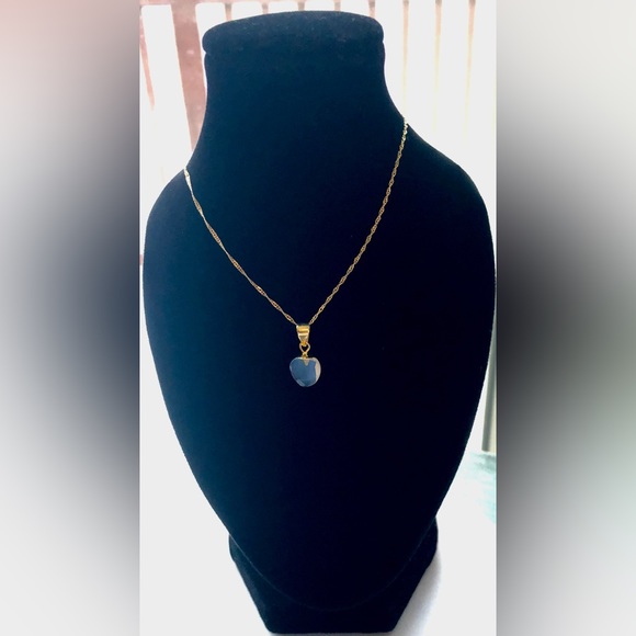 Faceted heart shaped Opal pendant - Picture 2 of 10